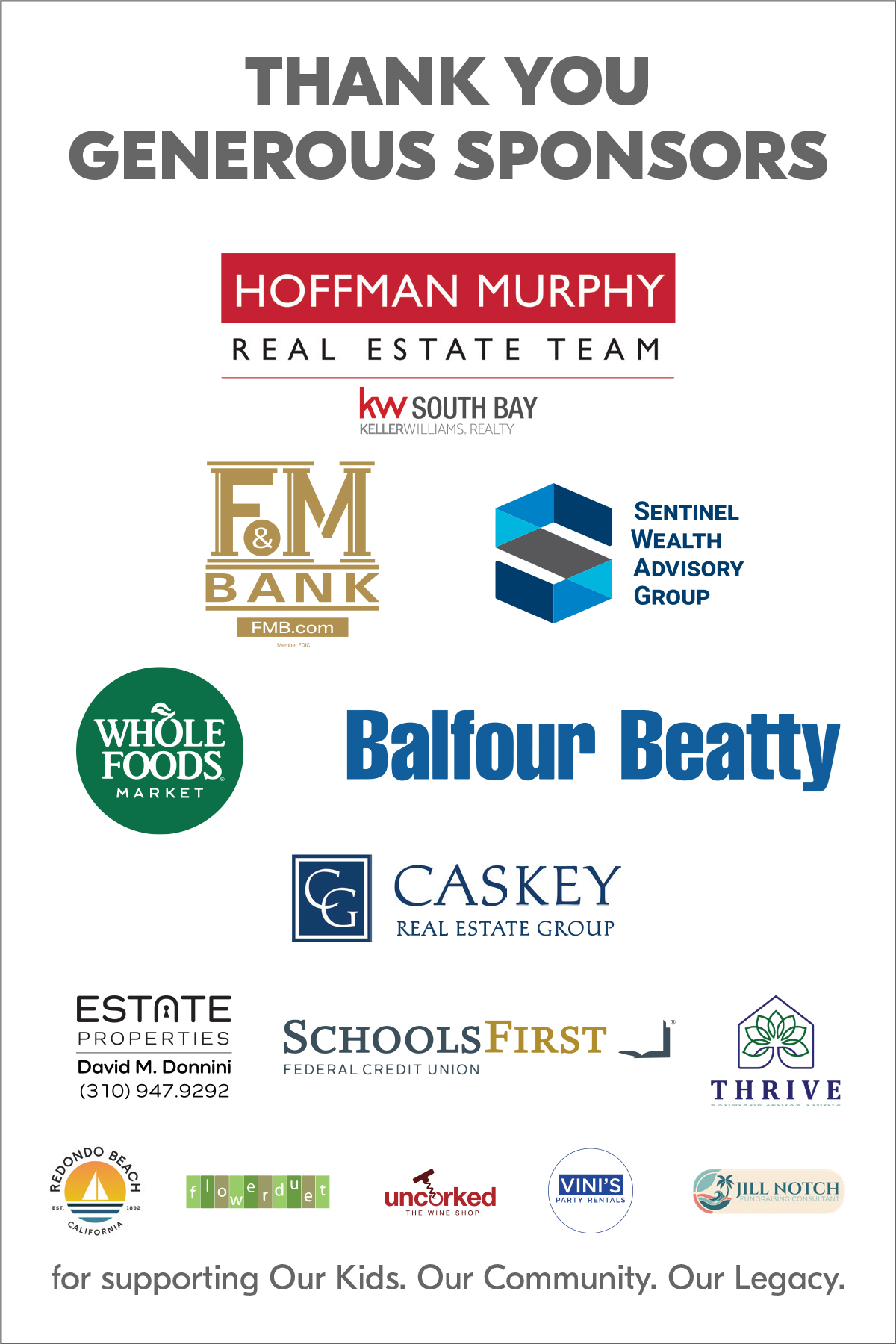 Thank you Sponsors